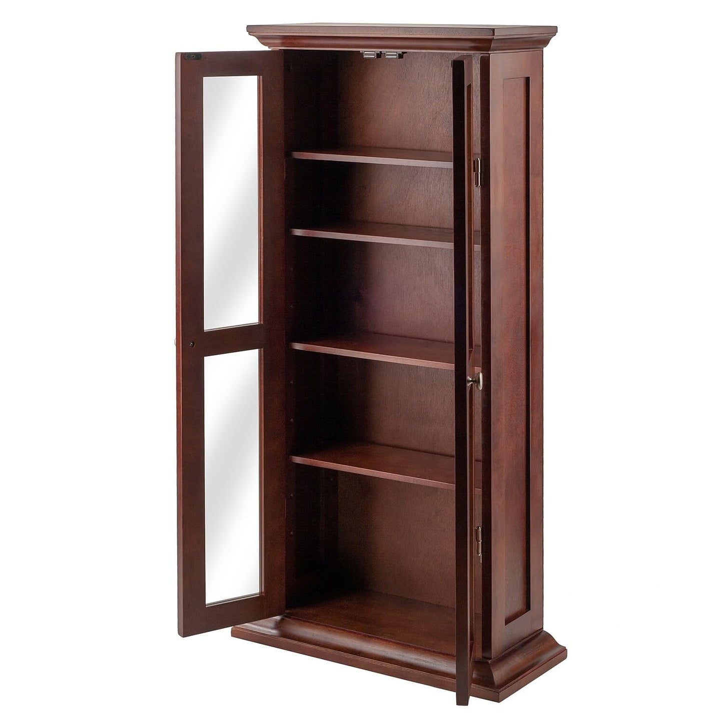 Winsome Wood DVD/CD Cabinet, Antique Walnut (94944) - WoodArtSupply