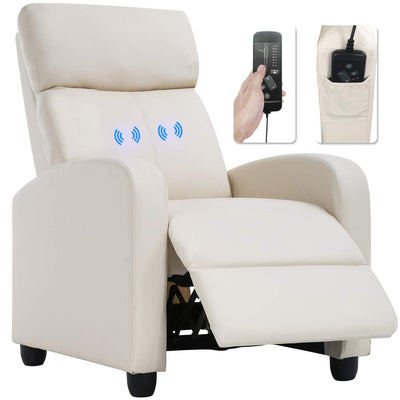Recliner Chair for Living Room Massage Recliner Home Theater Seating Sofa Reading Chair Winback Single Sofa Modern Reclining Chair Easy Lounge with PU Leather Padded Seat Backrest