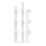 VASAGLE Bookcase, Tree-Shaped Bookshelf with 8 Storage Shelves, Rounded Corners, White 9.8D x 19.7W x 55.1H in, Engineered Wood VASAGLE