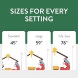 Outdoor Nativity Store Complete Nativity Scene - 12 Weatherproof Nativity Set Figures for Outdoor Christmas Decoration - Easy to Assemble & Store - Standard, White Outdoor Nativity Store