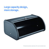HILFA Stainless Steel Bread Box with Roll Up Lid, For Easy Kitchen Counter Storage, Bread Bin Holder,17.5X11.5X7.5 inch, Matte Black For Home and Kitchen HILFA