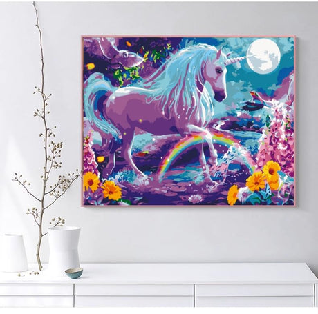 EPLUUM DIY Paint by Numbers Kit for Adults Paint by Numbers for Adults Student DIY Oil Number Painting Kits for Adult Ideal Gift for Family Friend Home Decor Rainbow Unicorn 16x20 in Generic