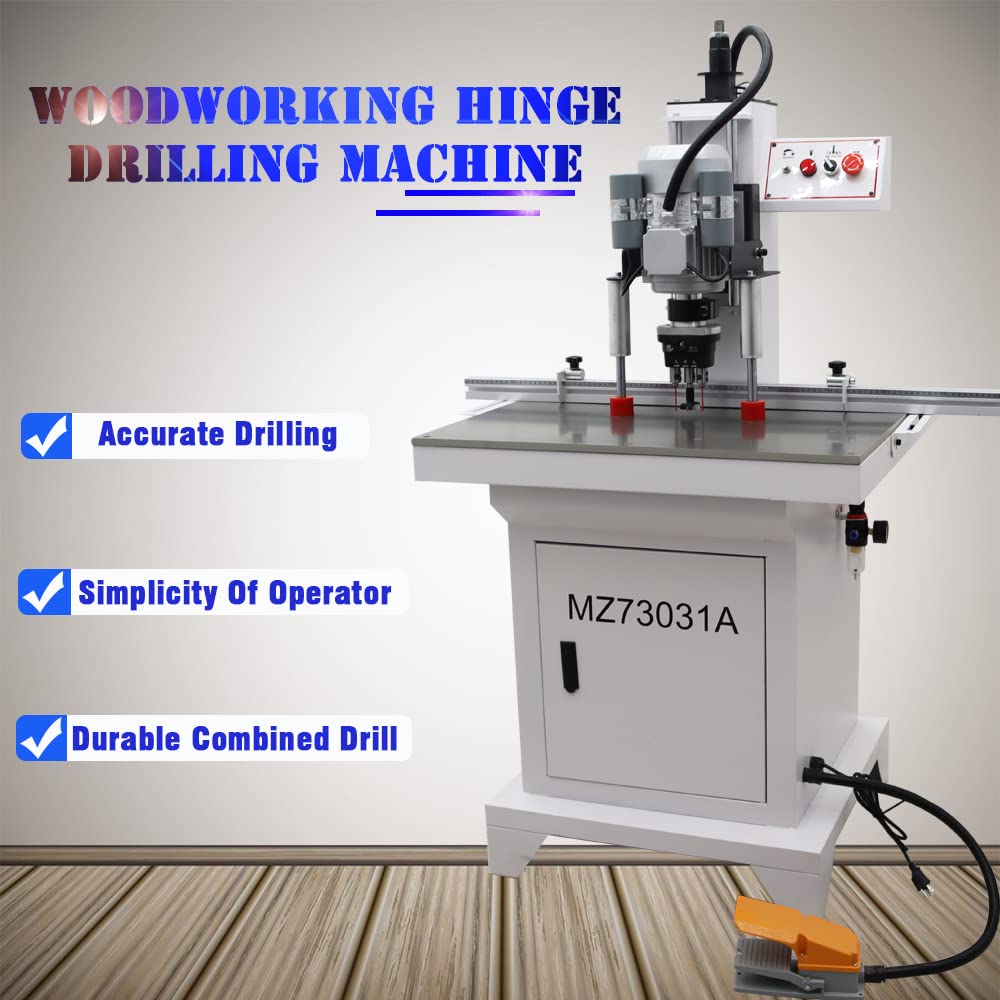 INTBUYING Pneumatic Hinge Boring Insertion Machine Hinge Boring Drill Press Machine Woodworking Hinge Drilling Machine - WoodArtSupply