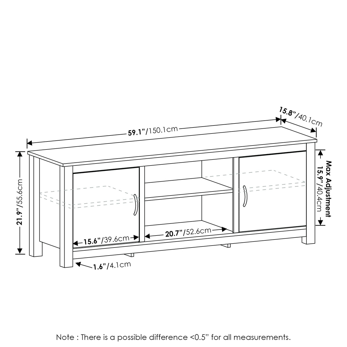 Furinno Classic Stand with Storage for TV up to 65 Inch, Americano, Large Furinno