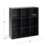 Best Choice Products 9-Cube Storage Organizer, 11in Shelf Opening, Bookcase, Display Shelf, Customizable w/ 3 Removable Back Panels - Black Best Choice Products