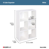 Closetmaid Decorative Home Stackable 6 Cube Cubeicals Organizer Storage Bookcase, with Hardware for Office, Home and Closet, White ClosetMaid
