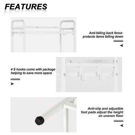 HDANI Storage Shelves, 4-Tier Metal Storage Rack with Shelf,Shelf Organizer,Garage Standing Shelving Unit for Laundry,Bathroom,Kitchen,Pantry, Closet,23.6''W X 13.8''D X 50 H''H,White HDANI