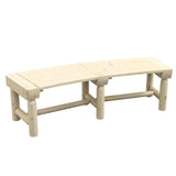 Outsunny Natural Wood Semicircular Garden Bench for Outdoor Spaces Outsunny