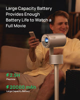 XGIMI MoGo 3 Pro 2024 NEW Outdoor Projector with PowerBase Stand, 2.5hrs Battery, Google TV with Licensed Netflix, Build-in Adjustable Stand, 450 ISO Lumens, ISA 2.0, 2 x 5W Harman Kardon XGIMI