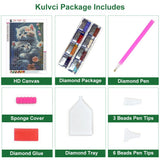 Kulvci Diamond Painting Kits for Adults, Cat Diamond Art Kits for Beginners, 5D DIY Full Drill Gem Craft for Home Decor Gift 12x16inch Kulvci