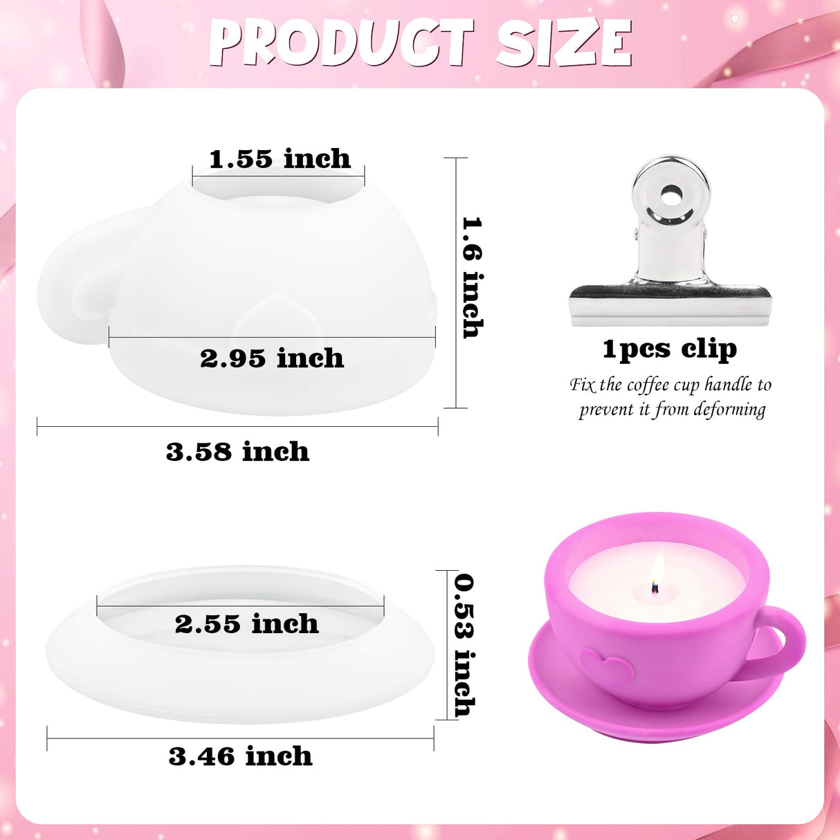 Actvty Coffee Cup Resin Mold, Candle Vessel Silicone Molds, Candle Cup with Tray Epoxy Mold for Epoxy Casting DIY Resin Craft Plaster Art Jewelry Gifts Home Decor Actvty