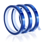 KIWIHUB 3 Rolls 10mm x33m(108ft) Heat Tape for Sublimation,Blue High Temperature Heat Resistant Tape,Heat Transfer Tape for Heat Press Vinyl,No Residue KIWIHUB