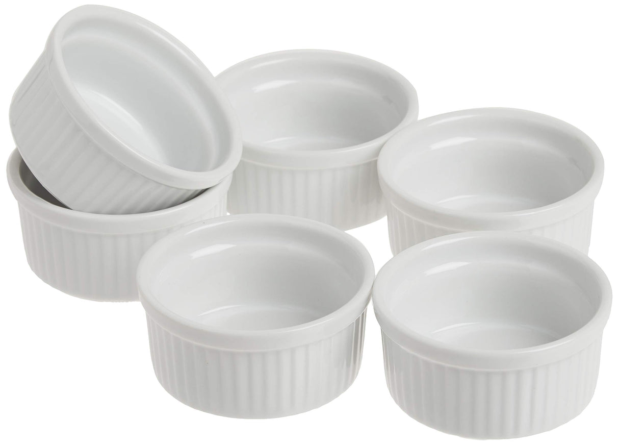 Norpro 3oz/90ml Porcelain Ramekins, Set of 6, One Size, White Norpro