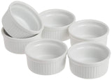 Norpro 3oz/90ml Porcelain Ramekins, Set of 6, One Size, White Norpro