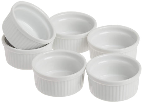 Norpro 3oz/90ml Porcelain Ramekins, Set of 6, One Size, White Norpro