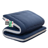 Syalife Japanese Futon Mattress Floor Mattress, 4" Thicken Roll Up Tatami Mat, Foldable & Portable Floor Bed Sleeping Pad, Traditional Shiki Futon (shikibuton), Design by Japan (Navy Blue, 39 * 80) Syalife