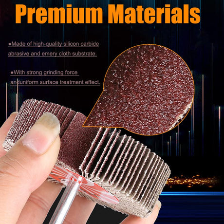 Mixiflor 20 Pcs 5 Sizes 60/80/120/240 Grits Abrasive Flap Wheel Sander, 1/4 Inch Shank Flap Wheels for Drill, Die Grinder Flap Wheel,Flap Wheel Sander for Drill Mixiflor
