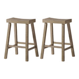 Maven Lane Kitchen Bar Stool, Modern Farmhouse Wood Counter Barstool, Kitchen Island Stool, Counter Height Bar Stools for Kitchen, Wide Seat Backless Bar Stools, Vincent 26", Antiqued Grey, Set of 2 Maven Lane
