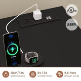 HAUOMS Black Dresser for Bedroom with LED Lights, Large Chest of Drawers Handle Free, Modern Long Dresser with 9 Drawers & Charging Station,for Living Room,Cloakroom,Entryway HAUOMS