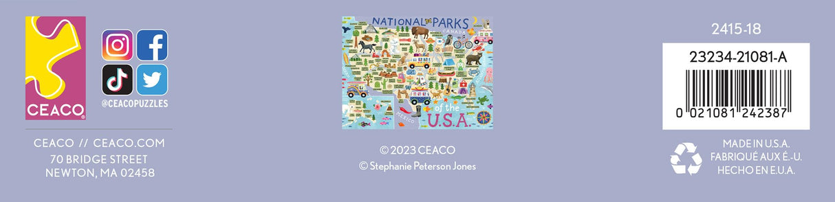 Ceaco - National Parks Map - 500 Piece Jigsaw Puzzle Ceaco