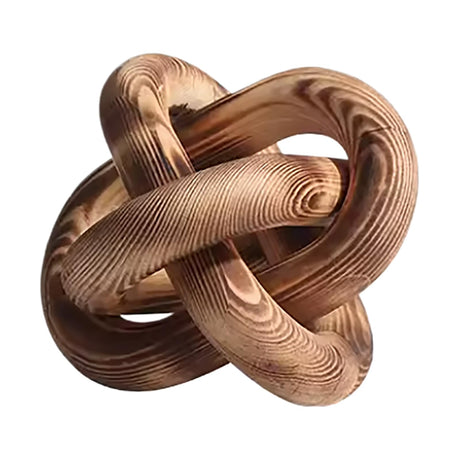 YMTZJYQ Wood Chain Link Decor-3 Link Wood Knot Decor Hand Carved Coffee Table Decor Farmhouse Rustic Shelf Decor Boho Modern Simplicity Decorative Objects for Living Room Bedroom Decorations (Retro) YMTZJYQ