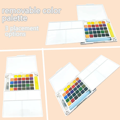 MAIKEDEPOT Watercolor Paint Set,Vivid Colors Travel Paint Set Graspable Painting Set Compact Size, Watercolor Kit with Water Brush Pens,24 Sheets Watercolor Papers,3 Online Tutorial Video - 18colors MAIKEDEPOT