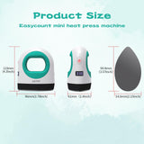 Heat Press Mini Heat Press Machine, Small Heat Press for T Shirts, Hats, Heating Transfer Projects,14 Levels Temperature Setting (White&Green) AST&T