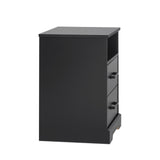 Prepac 2 Drawer Nightstand, 16.25in x 18.75in x 24.5in, Rustic Black Prepac