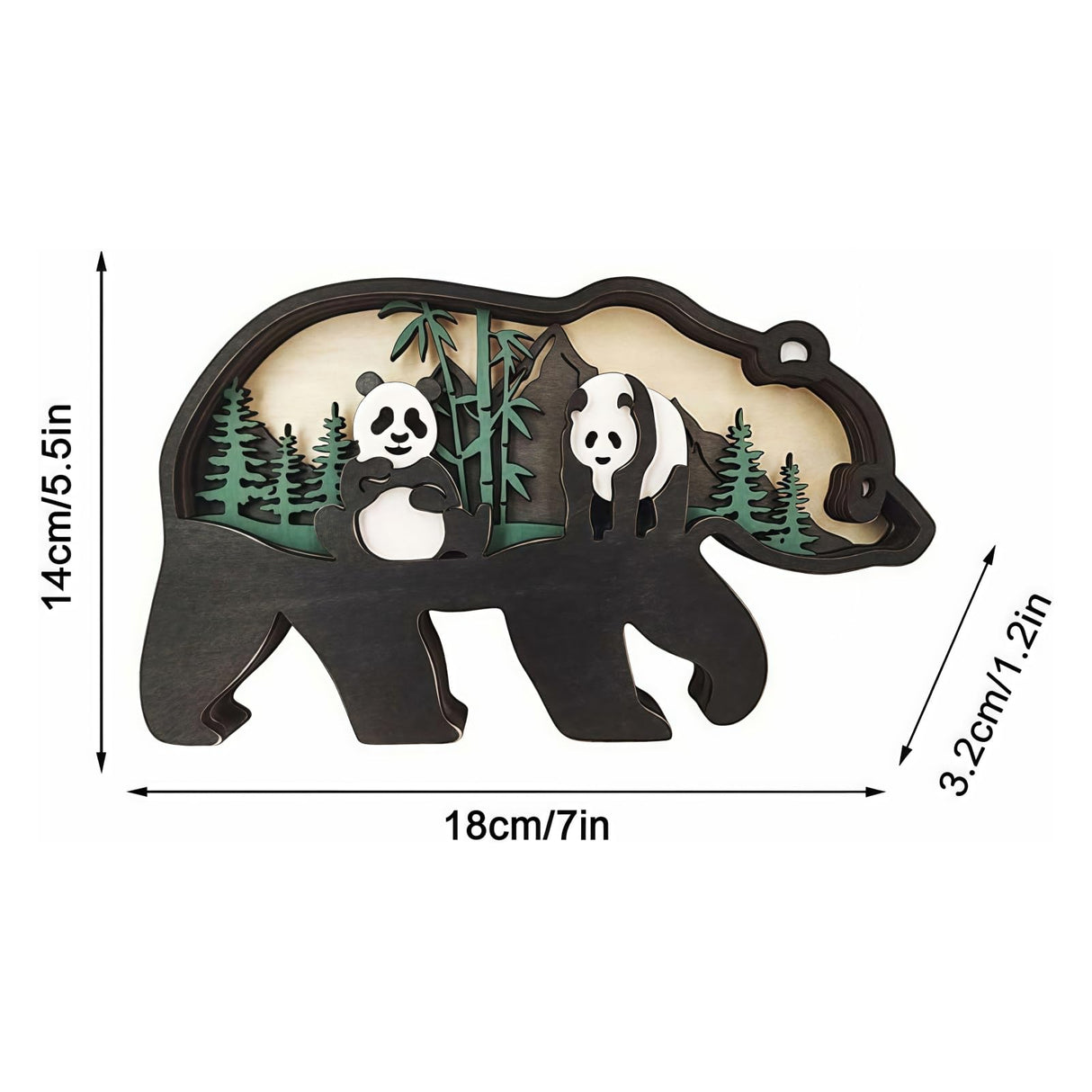 Drawelry 3D Wood Carving Animals Lamp Home Decorative, Cute Bear Family Elephant Presents Ideas Christmas Living Room Office Decor Warm LED Night Lights Gift for Friend Daughter Son Mom Dad (Panda) Drawelry