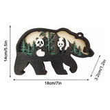 Drawelry 3D Wood Carving Animals Lamp Home Decorative, Cute Bear Family Elephant Presents Ideas Christmas Living Room Office Decor Warm LED Night Lights Gift for Friend Daughter Son Mom Dad (Panda) Drawelry