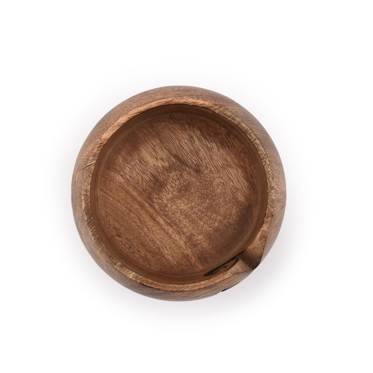NIRMAN Wooden Yarn Bowl Hand Made by Indian Artisans with Premium Mango Wood for Knitting and Crochet (6" x 6" x 3'') NIRMAN