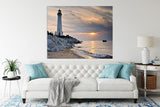 Diamond Painting Adult Painting Kits Lighthouse Crisp Point Lighthouse Sunset Lake Superior Michigan Home Bedroom Living Room Art Wall Decoration 12"x16" Puzzle art