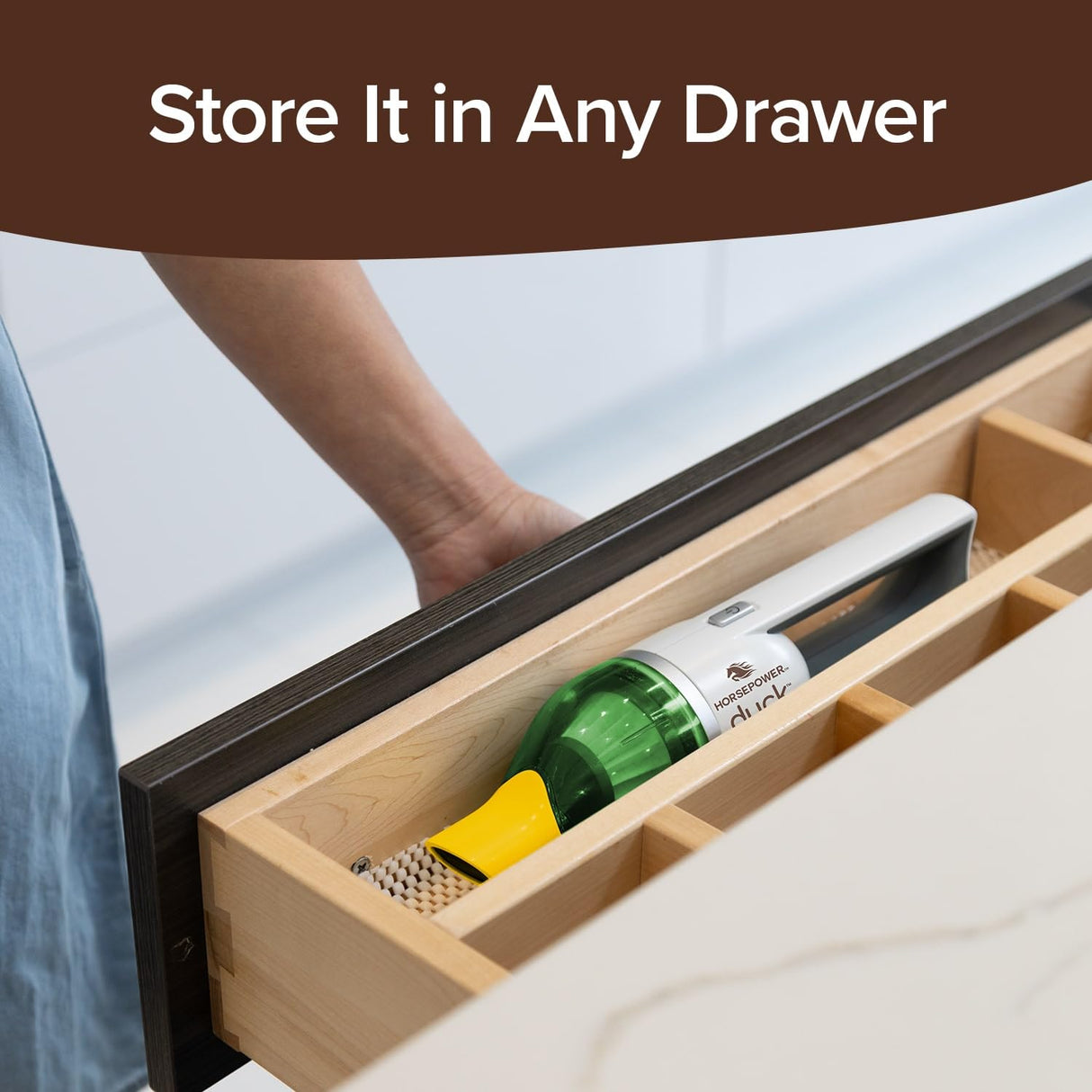 Duck Compact Cordless Vacuum by Horsepower, Ultra-Powerful, Strong Suction, AS-SEEN-ON-TV, Easy To Store, Rechargeable. Home, Auto, Pet Hair, Fits In Tiny Crevices, Includes Hose, Crevice Tool & Brush Horsepower