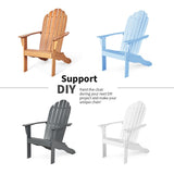 RELAX4LIFE Adirondack Chairs Set of 4, Acacia Wood Adirondack Lounge Chair, Weather Resistant Outdoor Chair for Patio Garden Porch Deck, 350 LBS Weight Capacity, Wooden Fire Pit Chairs (4, Natural) RELAX4LIFE