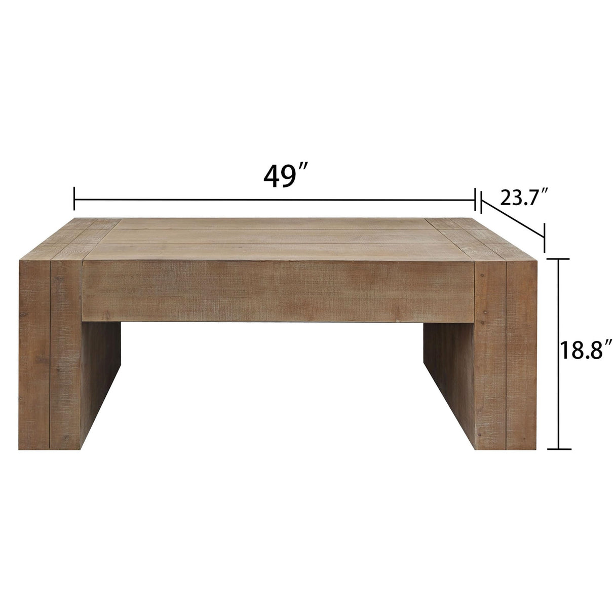 FGXJY Natural Wood Coffee Tables for Living Room, Rectangle Cocktail Table Wooden Room Table, Rustic Coffee Table for Office and Apartment FGXJY