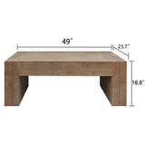 FGXJY Natural Wood Coffee Tables for Living Room, Rectangle Cocktail Table Wooden Room Table, Rustic Coffee Table for Office and Apartment FGXJY