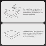 82" Modern Corduroy Boneless Love Seat Couches with 1 Ottoman, 2 Seater Large Sectional Couches for Living Room, Black Cloud Modular Sectional Sofa, Memory Foam, Extra Deep Loveseat, No Assembly ZenNook