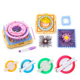 Ayasee Weaving Loom Kit, Flower Knitting Loom Kit, Frame Looms, Knitting Wool, Round/Square Knitting Looms Craft Kit Multi Color (Flower Maker + Pom Maker) Ayasee
