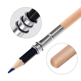 Chinco 12 Pieces Wooden Pencil Extenders Art Pencil Lengthener Crayon Extension with Aluminum Handle for School Office Supplies Chinco