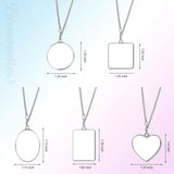 Framendino, 5 Pack Sublimation Blank Necklace Heat Transfer Bezels Pendant Necklace with 5 Sublimation Blank Sheets for Jewelry Making Framendino