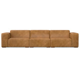 SIMPLIHOME Rex 3-Seater Modular Sofa in Full-Grain Genuine Leather, Sienna, 122-inches Wide, Handcrafted Modern-Style Leather Couch for Living Room and Family Room SIMPLIHOME