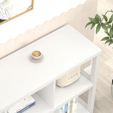 FOLUBAN Horizontal Bookshelf, 6 Cube Storage Organizer with Shelf, Modern Wood and Metal Cubby Bookcase for Bedroom Living Room, White Oak, 47 Inch FOLUBAN