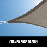 GORILLA GRIP Heavy Duty Sun Shade, UV Protection Fade Tear and Rust Resistant Rectangle Sunshade Canopy, Curved Edges Blocks Sunlight, Breathable Sail, Outdoor Patio, Lawn Garden 12x16 FT Gray Gorilla Grip