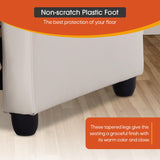 Polyurethane Leather Manual Recliner Chair - Modern Home Theater Sofa Furniture, Single Reclining Lounge With Backrest, Push Back Armchair, Beige Dopinmin