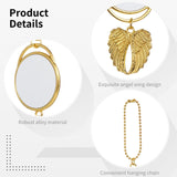 12 PCS Angel Wings Sublimation Keychain Blanks Gold, Double Side Heat Transfer Blanks with Angel Wings Charms, MDF Round Key Rings Blanks for Sublimation DIY Craft OMISTAR