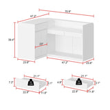 FAMAPY L-Shaped Reception Desk with 3 Drawers & Open Shelves, Retail Counter Front Desk Reception Counter with Cabinet, Countertop, for Shop Bar White 70.9”W x 47.2”D x 39.4”H FAMAPY