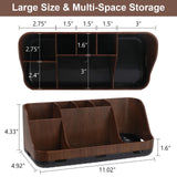 GFWARE Wood Toothbrush Holders for Bathrooms Countertop Organizer - Detachable 7 Slots Kid Bathroom Decor and Accessories, Wooden Bathroom Sink Storage Organization, Caddy, Tray, Brown GFWARE