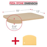Unicook Pizza Stone for Oven and Grill, 15 Inch Large Baking Stone, Heavy Duty Cordierite Bread Pizza Pan, Thermal Shock Resistant Cooking Stone for Pizza, Bread, Cookie and More Unicook