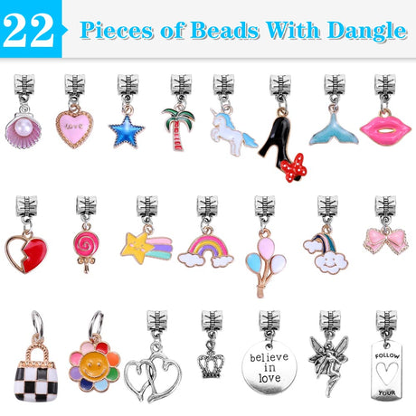 AIPRIDY 150 Pieces Charm Bracelet Making Kit,Unicorn Mermaid Crafts Gifts Set Can Inspires Imagination and Creativity,Jewelry Making Kit Perfect Gifts for Girls 5-12 Years Old (150 Pieces) AIPRIDY