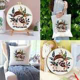 Zhenqing Woodland Mushroom Embroidery Kit for Beginners - 29x29cm Printed Fabric with Hoop & Full Tools(S-CX0910)